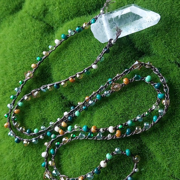 Quartz Crystal Necklace, Artisan Jewelry by Rust Belt Raised, Quartz Cry… - Picture 1 of 16